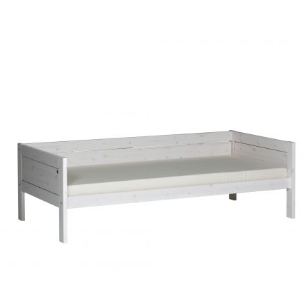 610-01W LIFETIME basisbed incl. rollattenbodem, 1/1 uitvalbeveiliging. (matrasmaat 90 x 200 cm.) KLEUR: WHITE WASH. IN ONZE WINKEL TE ZIEN.