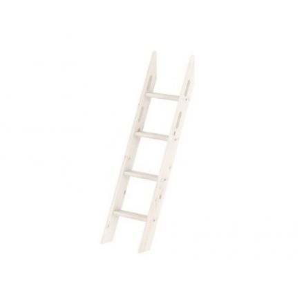 80-01708-2 FLEXA Nieuwe schuine ladder met geintegreerde grepen voor verhoogde half hoogslaper van 143cm hoog. Te combineren met poten 80-01501 of 80-01502. Kleur White Wash.