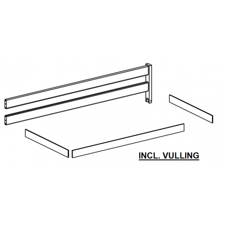 80-16602-2-80-16902-2 FLEXA BASIC THUKA TRENDY HIT BED 3/4 frontpaneel/uitvalbeveiliging incl. vulling voor hoofd-/en voeteinde en frontpaneel voor basic bedden met een matrasmaat 90 x 200 cm. KLEUR: WHITE WASH.