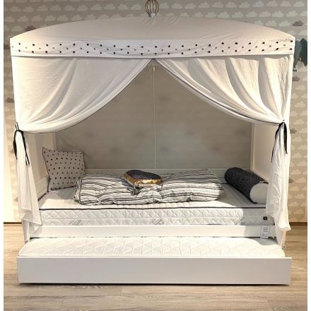 46341-10 SHOWMODEL LIFETIME Hemelbed + onderschuifbed met leuke korting. Op basis van afhaal in showroom.