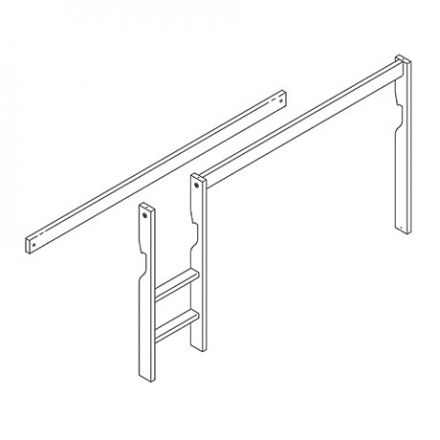 6202-10 LIFETIME Doorbouwdeel voor het ombouwen naar minihoogslaper 46202 incl. SCHUINE LADDER. LET OP! KLEUR: WIT. LAATSTE BESCHIKBARE VOORRAAD, DAARNA NIET MEER IN DE LIFETIME COLLECTIE.