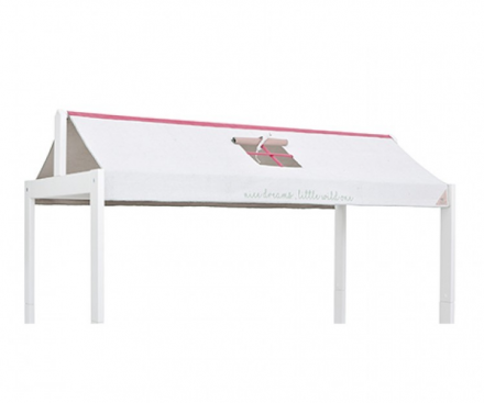 7525 LIFETIME stoffen dak Wild Child. Voor het 4-IN-1 BED met dakconstructie. Kleur zand, wit en roze. Laatste beschikbare voorraad, daarna uit de LIFETIME collectie.