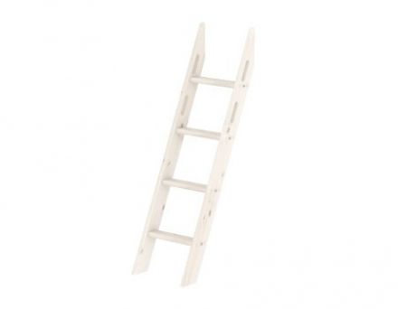 80-01708-2 FLEXA Nieuwe schuine ladder met geintegreerde grepen voor verhoogde half hoogslaper van 143cm hoog. Te combineren met poten 80-01501 of 80-01502. Kleur White Wash.