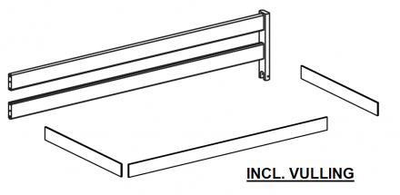 80-16602-2-80-16902-2 FLEXA BASIC THUKA TRENDY HIT BED 3/4 frontpaneel/uitvalbeveiliging incl. vulling voor hoofd-/en voeteinde en frontpaneel voor basic bedden met een matrasmaat 90 x 200 cm. KLEUR: WHITE WASH.