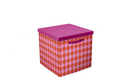 82-70072 FLEXA Prinses opbergboxen, set van 2 stuks. Kleur roze/rood. LAATSTE BESCHIKBARE VOORRAAD, DAARNA GAAT DIT ARTIKEL UIT DE LIFETIME COLLECTIE.