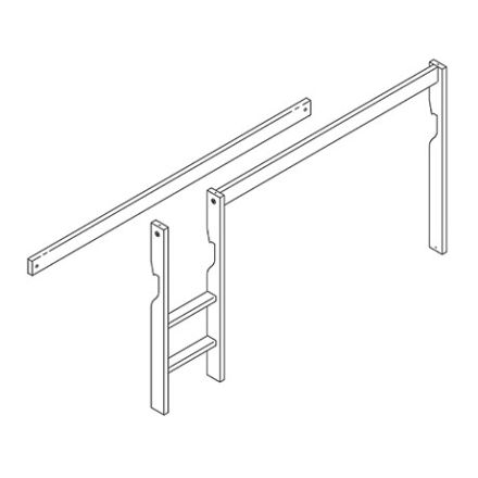 6202-10 LIFETIME Doorbouwdeel voor het ombouwen naar minihoogslaper 46202 incl. SCHUINE LADDER. LET OP! KLEUR: WIT. LAATSTE BESCHIKBARE VOORRAAD, DAARNA NIET MEER IN DE LIFETIME COLLECTIE.