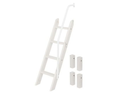 80-01408-1 FLEXA Schuine ladder en verbindingsstukken voor stapelbed laag (tussenruimte 75 cm). LET OP! KLEUR: BLANK GRENEN. LAATSTE BESCHIKBARE VOORRAAD!