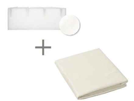 83-10325 FLEXA Polyethermatras ca. 90 x 200 cm, inclusief wasbarehoes kleur CREME wasbaar tot 40 graden.