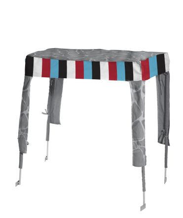 83-30053 FLEXA Daktent Ridder. Kleur grijs/gestreept. IN ONZE WINKEL TE ZIEN. LAATSTE VOORRAAD, DIT ARTIKEL GAAT UIT DE COLLECTIE.